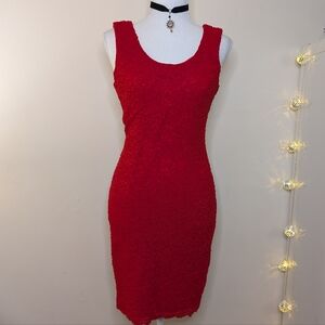 Elegant Red Lace Dress